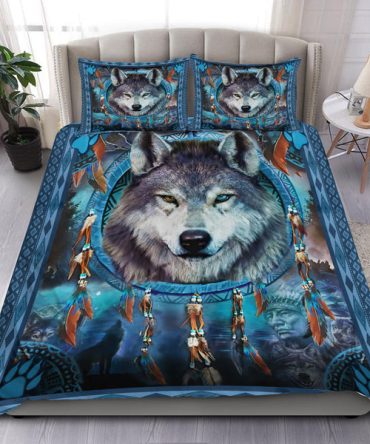 Blue Wolf Native American Bedding Set