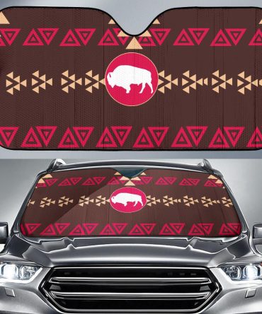 Brown Bison Native American Design Auto Sun Shades