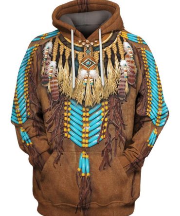 Brown Native American Pattern Hoodie