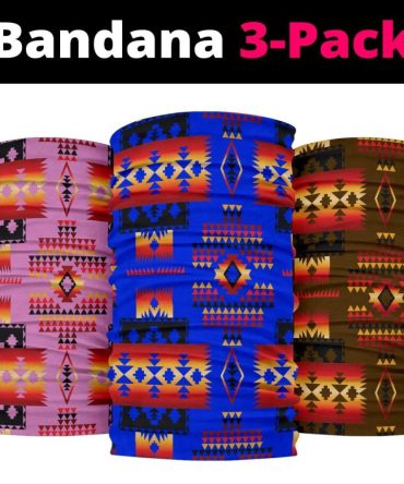 Brown Native Tribes Pattern Native American Native Bandana 3-Pack