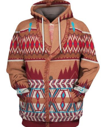 Brown Pattern Hoodie For Men