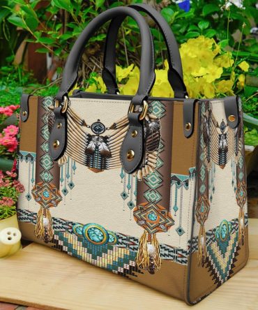 Brown Pattern Breastplate Native Leather Bag