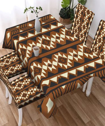 Brown Pattern Culture Design Native American Tablecloth