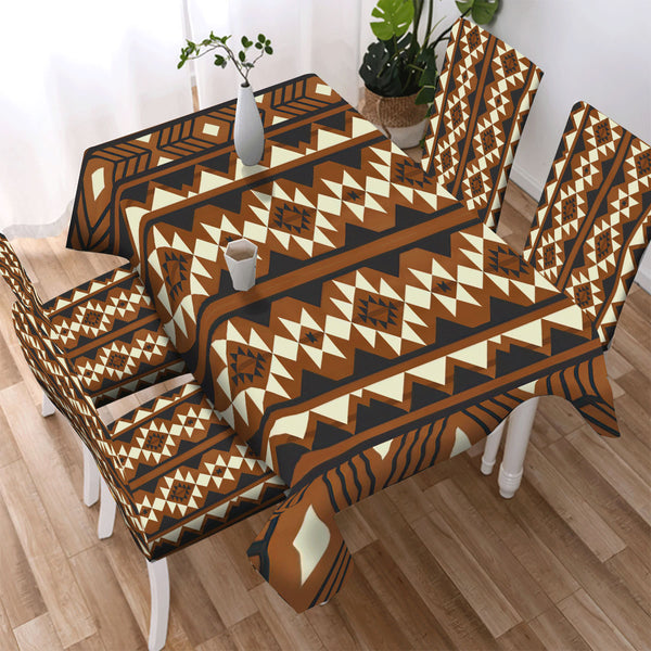 Brown Pattern Culture Design Native American Tablecloth