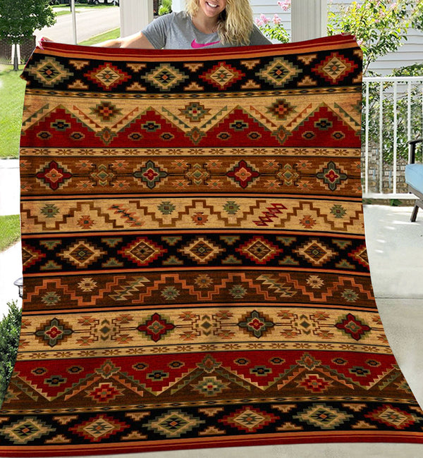 Brown Pattern Fleece Blanket - Image 2