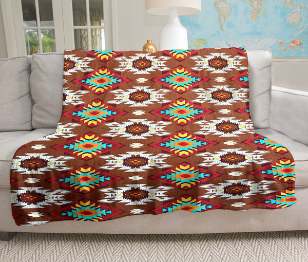 Brown Pattern Fleece Blanket - Image 2
