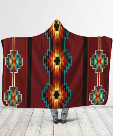 Brown Pattern Hooded Blanket