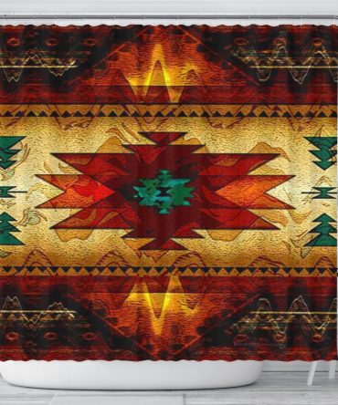 Brown Tribe Pattern Native American Design Shower Curtain