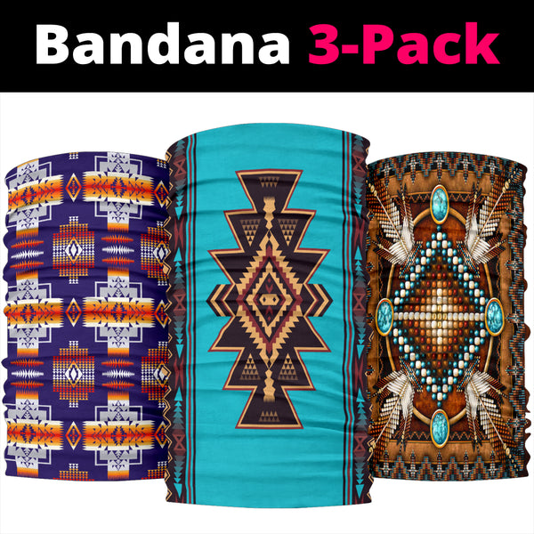 Brown Western Native American Bandana 3-Pack - Image 2
