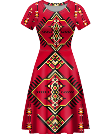Native Tribes Pattern Round Neck Dress