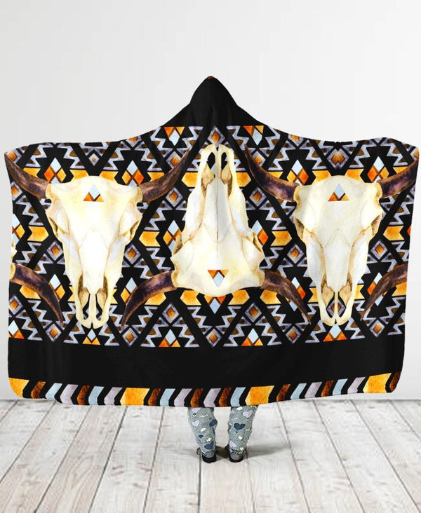Buffalo Border Hooded Blanket
