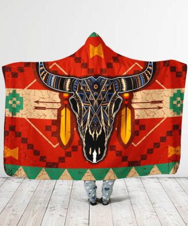 Buffalo Pattern Hooded Blanket