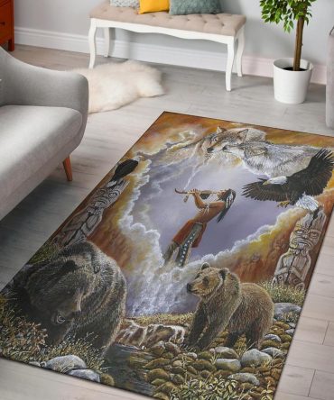 Calling The Totem Native American Pride Area Rug NO LINK