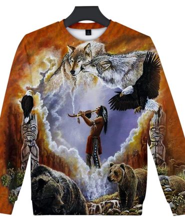 Calling The Totems Native American Art Sweatshirt