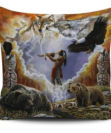 Calling The Totems Native American Pillow Covers