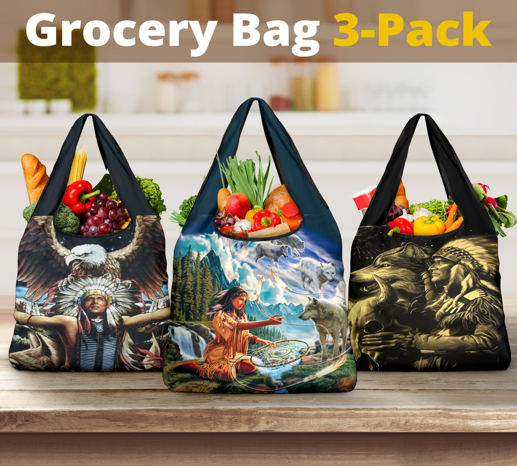 Chief With Wolf Grocery Bags