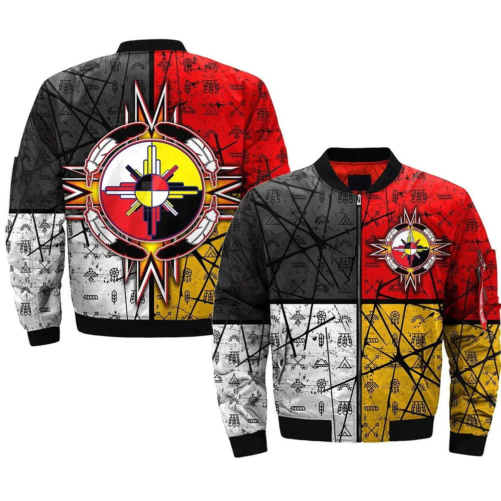 Circle Of Courage Native American Bomber Jacket