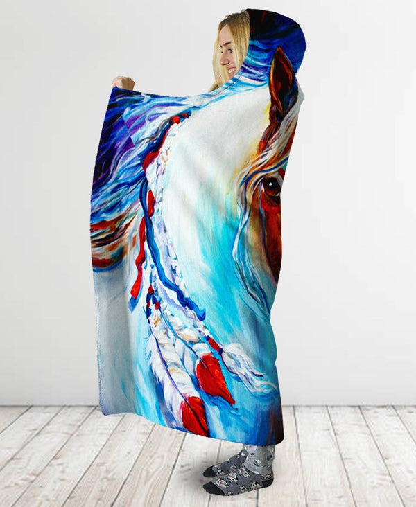 Colored Horse Hooded Blanket - Image 3