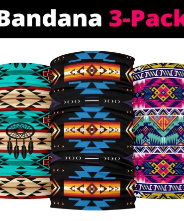 Colorful 3D Pattern Native American Design Bandana 3-Pack New