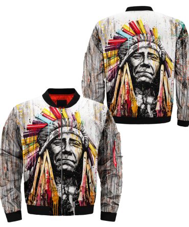 Colourful Native American Chief Bomber Jacket