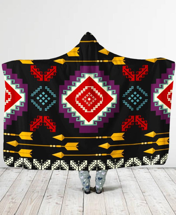 Connecting Pattern Hooded Blanket