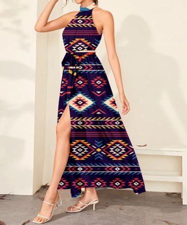 Pattern Tribal Native Dress Maxi Ligation