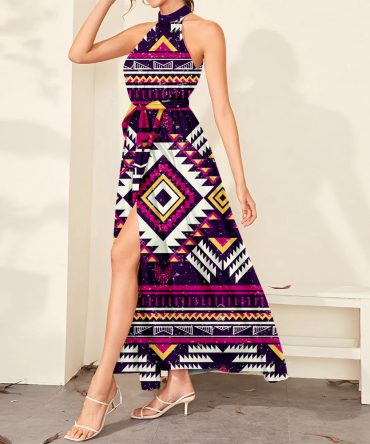Pattern Tribal Native Dress Maxi Ligation