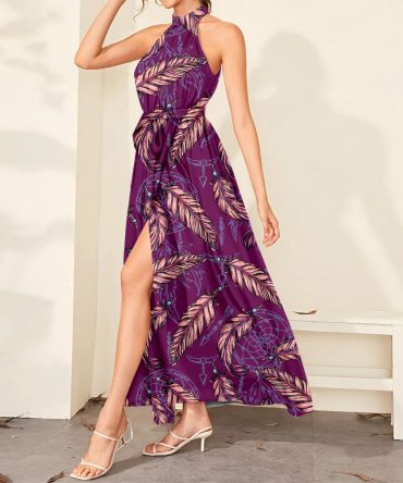 Pattern Tribal Native Dress Maxi Ligation