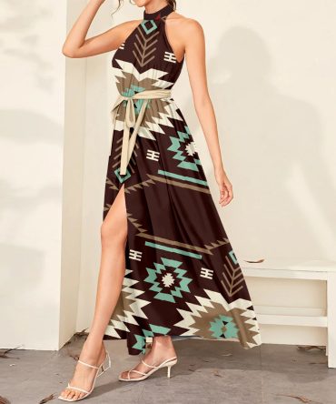 Pattern Tribal Native Dress Maxi Ligation