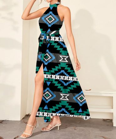 Pattern Tribal Native Dress Maxi Ligation