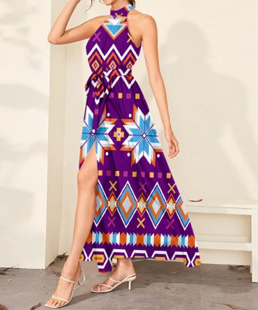 Pattern Tribal Native Dress Maxi Ligation