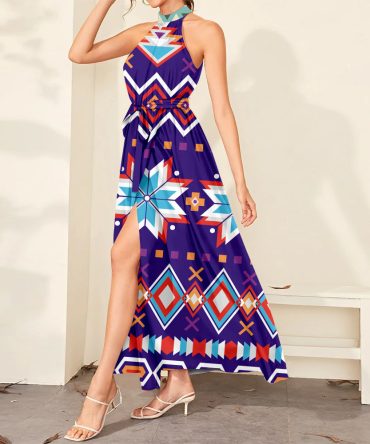 Pattern Tribal Native Dress Maxi Ligation