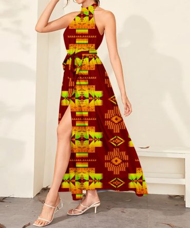 Pattern Tribal Native Dress Maxi Ligation