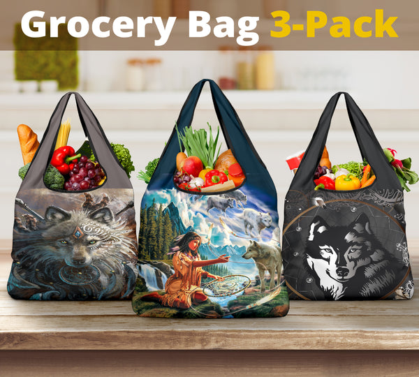 Dream Wolf With Girl Grocery Bags - Image 2