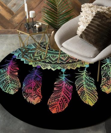 Dreamcarcher Colorful Native American Pride Round Rug
