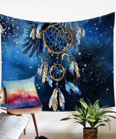 Dreamcatcher Blue Galaxy Decorative Tapestry