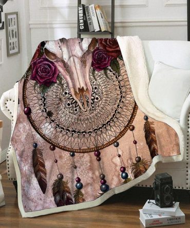 Dreamcatcher Rose Fleece Blanket