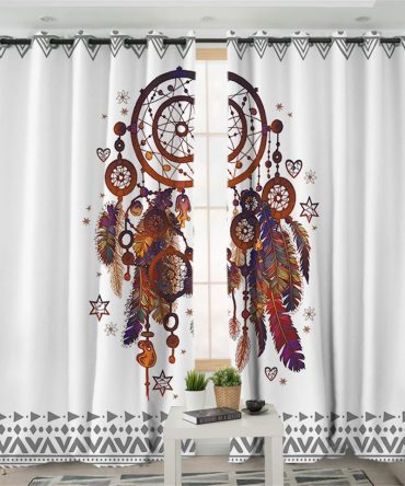 Dreamcatcher Watercolor Native American Design Window Living Room Curtain
