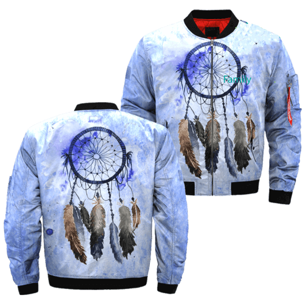 Dreamcatcher Watercolor Painting Native Bomber Jacket