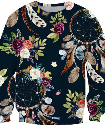 Dreamcatchers And Flowers Native American 3D Sweatshirt