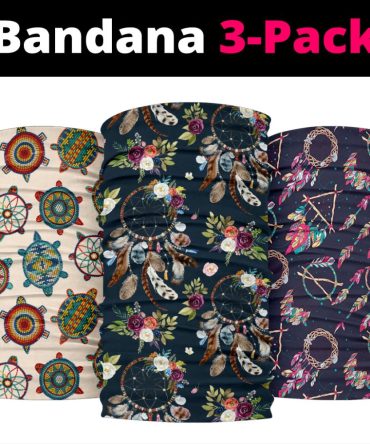 Dreamcatchers And Flowers Native American Bandana 3-Pack