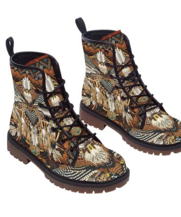 Feather Native Leather Martin Short Boots Men