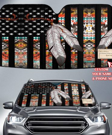 Flag Pattern Native American Custom Name Auto Sun Shades