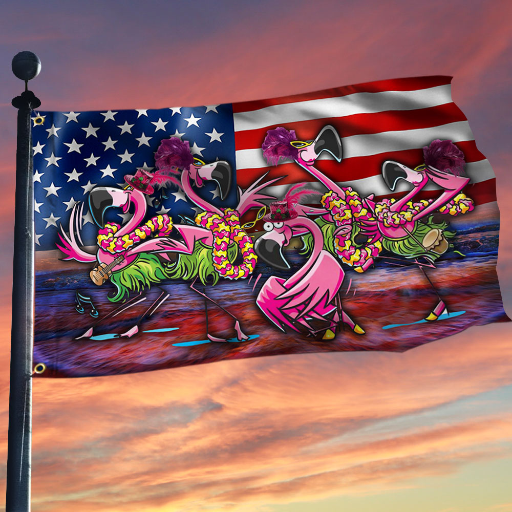 Flamingo Grommet Flag Tribal