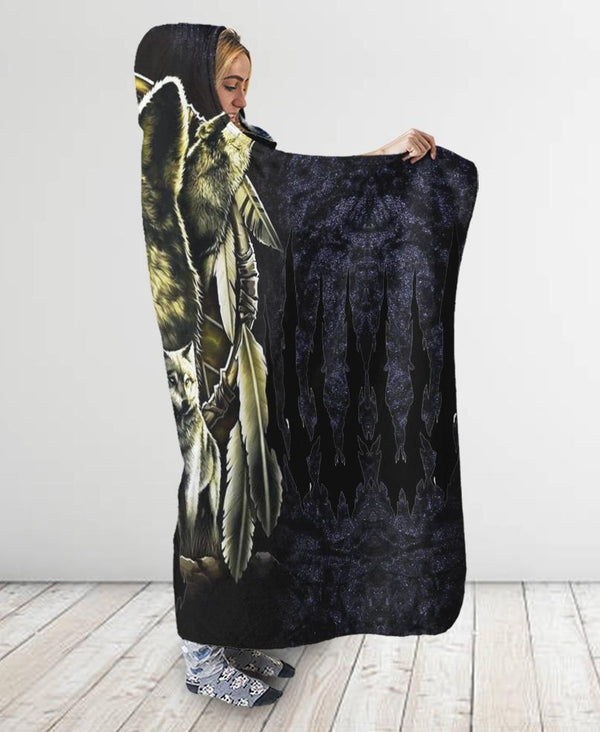 Forest Wolf Hooded Blanket - Image 2