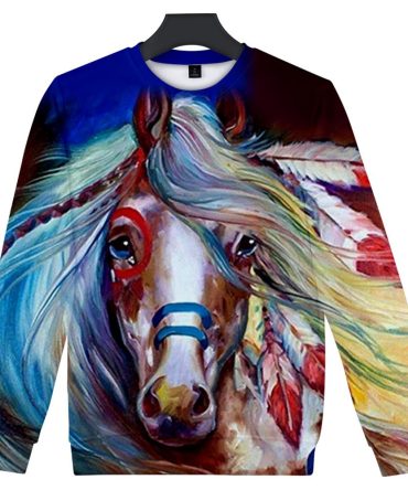 Full Color Horse Native American Art Sweatshirt