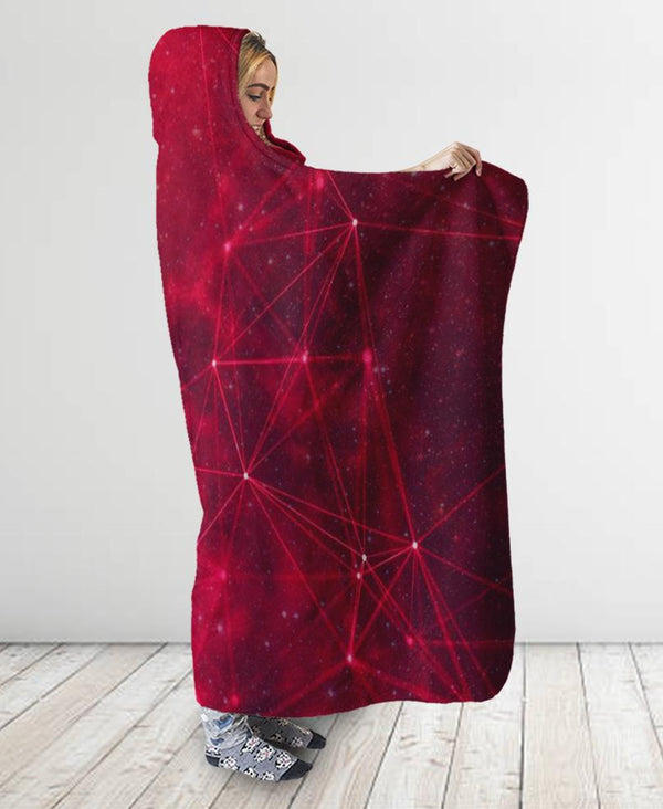 Galaxy Red Hooded Blanket - Image 2