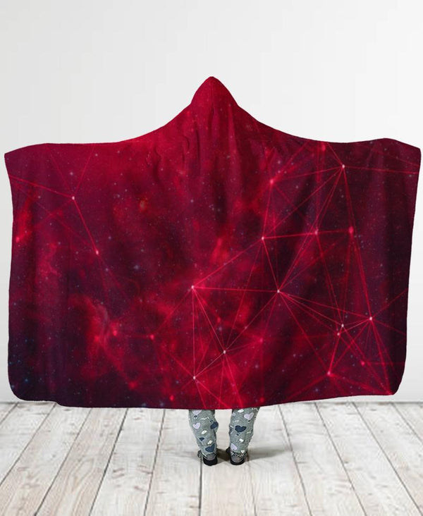 Galaxy Red Hooded Blanket