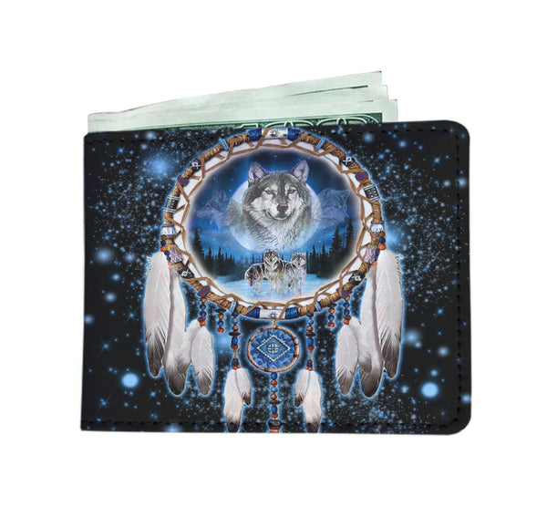 Galaxy Wolves Dreamcacther Native American Wallet - Image 2
