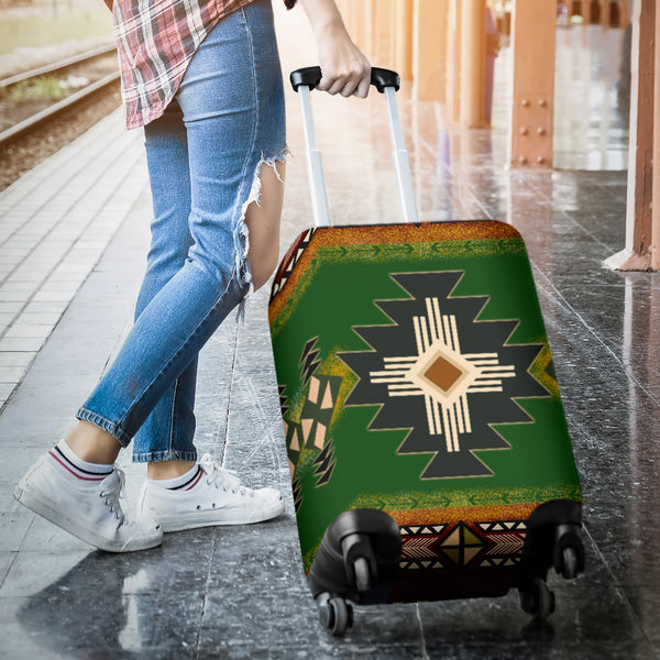 Southwest Green Symbol Native American Luggage Covers - Image 4